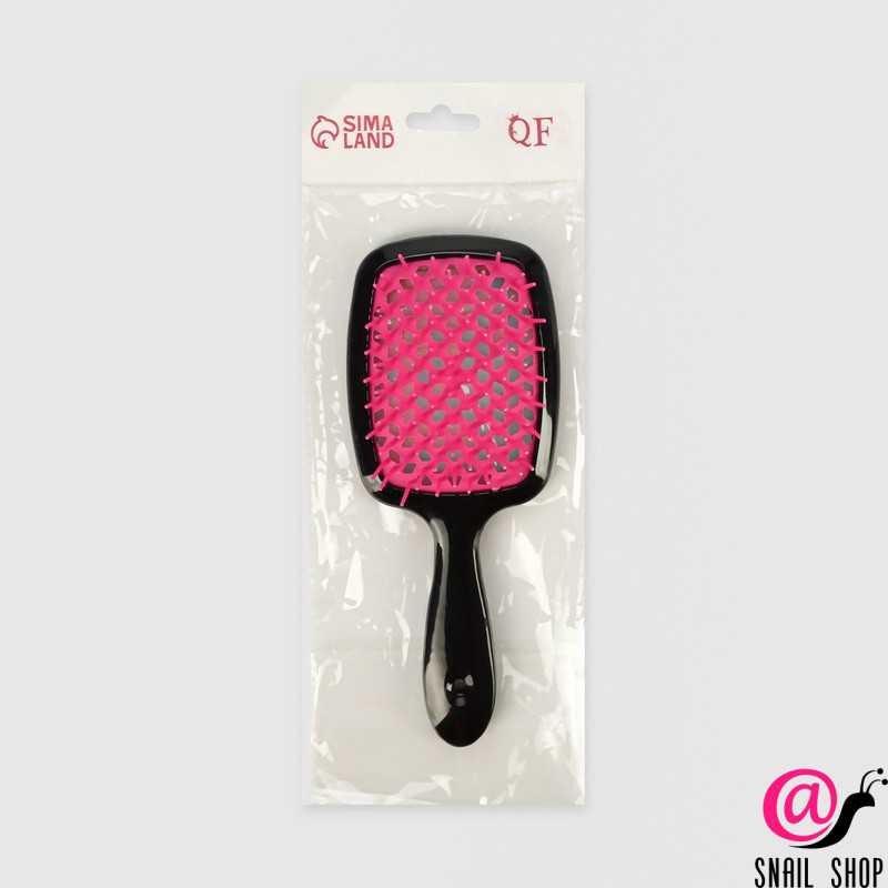 sima land Расчёска массажная, широкая, вентилируемая, 20.5*8.5 см, чёрная/розовая SIMA LAND Расчёска массажная, широкая, вентилируемая, 20.5*8.5 см, чёрная/розовая