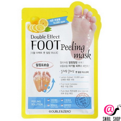DOUBLE&ZERO Пилинг носочки для ног с гиаулороновой кислотой Mask Foot Peeling Double Effect