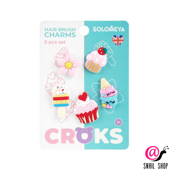 SOLOMEYA Набор украшений для расчески "Мороженое" (5 шт) Set of Charms For Hair Brush "Ice Cream"
