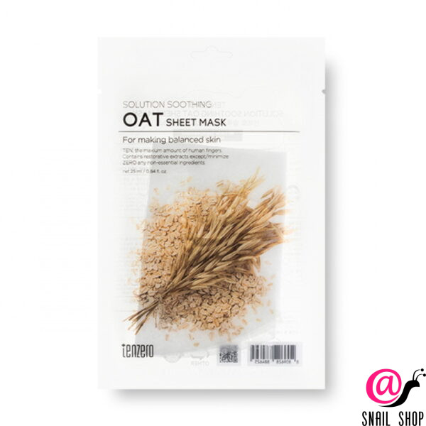 TENZERO Тканевая маска для лица с экстрактом овса Solution Soothing Oat Sheet Mask