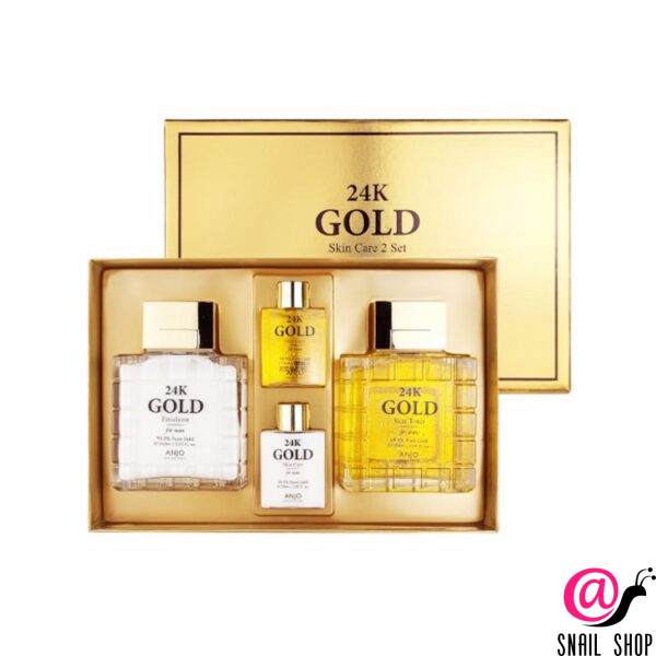 ANJO Набор антивозрастной длямужчин на основе чистого золота 24K GOLD Men’s Skin Care 2 Piece Set