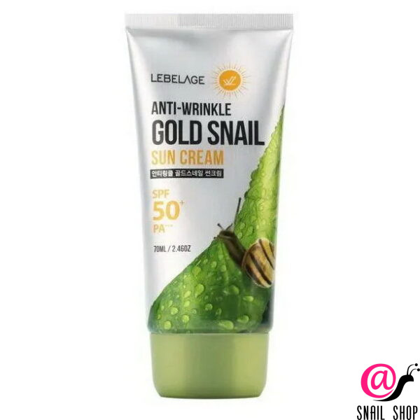LEBELAGE Солнцезащитный крем против морщин Anti-Wrinkle Gold Snail Sun Cream Spf50+ Pa+++