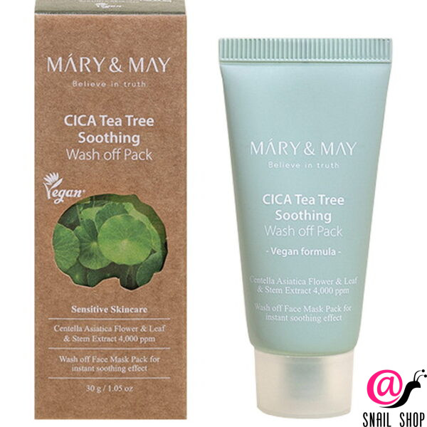 MARY&MAY Очищающая глиняная маска с центеллой и чайным деревом CICA Tea Tree Soothing