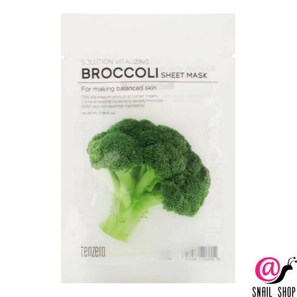 TENZERO Тканевая маска для лица с экстрактом брокколи Solution Vitalizing Broccoli Sheet Mask