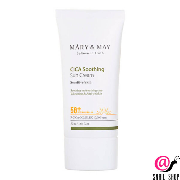 MARY&MAY Успокаивающий солнцезащитный крем с центеллой CICA Soothing Sun Cream SPF50+ PA++++
