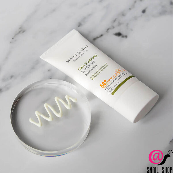 MARY&MAY Успокаивающий солнцезащитный крем с центеллой CICA Soothing Sun Cream SPF50+ PA++++