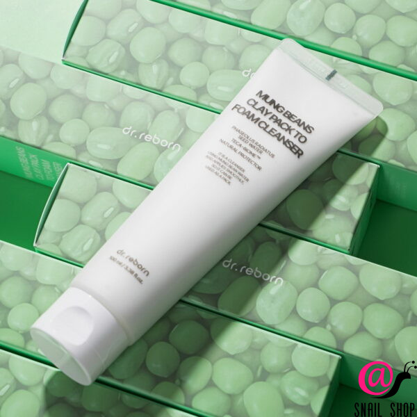DR.REBORN Очищающее средство с добавлением глины из бобов маш Mung Beans Clay Pack To Foam Cleanser
