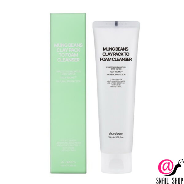 DR.REBORN Очищающее средство с добавлением глины из бобов маш Mung Beans Clay Pack To Foam Cleanser