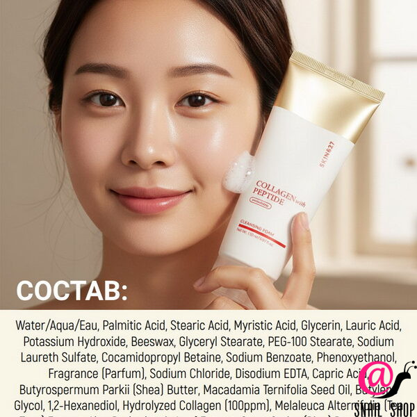 SKIN627 Пенка с коллагеном и пептидами Collagen With Peptide Revitalizing Cleansing Foam