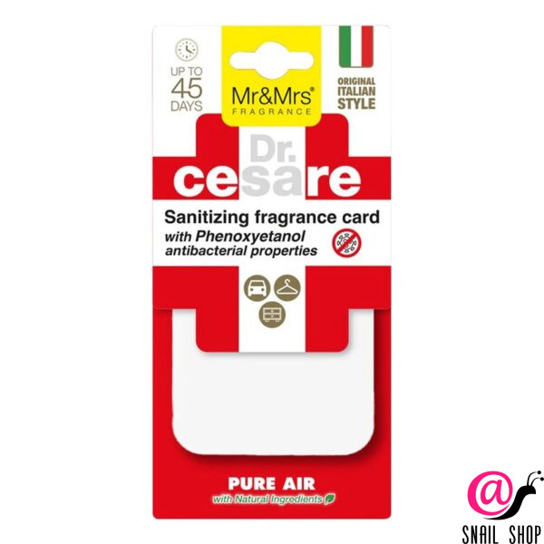 CESARE CARD Аромакарточка для автомобиля белый PURE AIR Чистый воздух