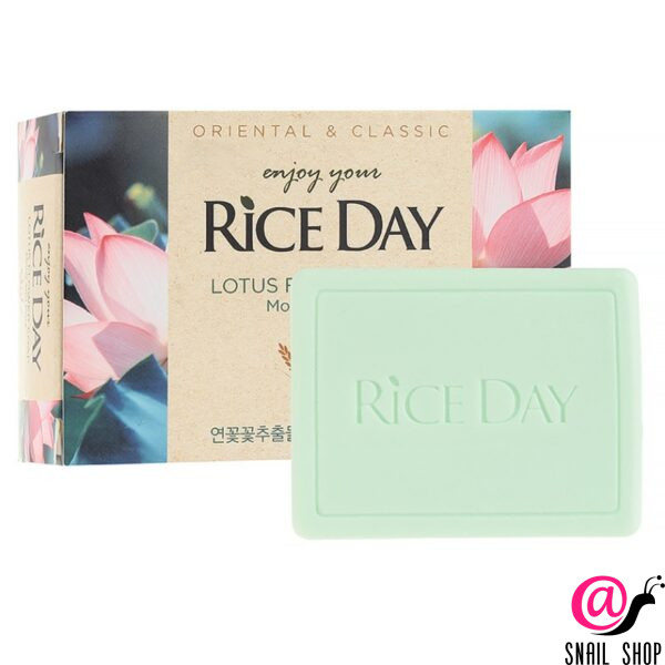 LION Мыло туалетное твердое с маслом рисовых отрубей и лотосом RiceDay