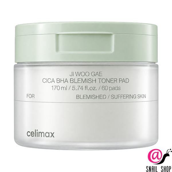 CELIMAX Пэды для лица успокаивающие с центеллой азиатской Ji Woo Gae Cica BHA Blemish Toner Pad