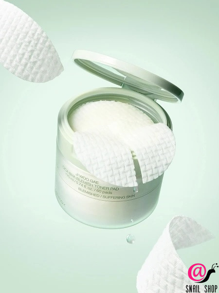 CELIMAX Пэды для лица успокаивающие с центеллой азиатской Ji Woo Gae Cica BHA Blemish Toner Pad