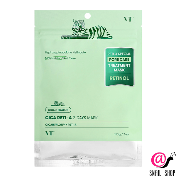 VT Cosmetics Набор масок для сужения пор с ретинолом Cica Reti-a 7 Days Mask 7шт