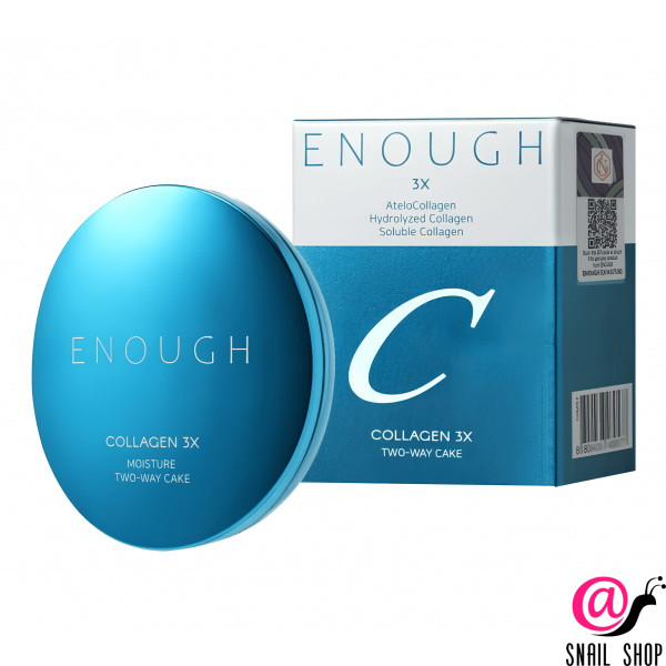 ENOUGH Увлажняющая пудра с коллагеном со сменным блоком 3X Moisture Two Way Cake SPF28 PA++ (ЧЗ)