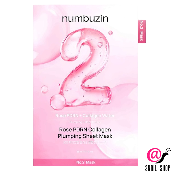 NUMBUZIN Тканевая маска с ПДРН и коллагеном No.2 Rose PDRN Collagen Plumping Sheet Mask (ЧЗ)