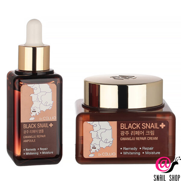 DR. CELLIO Набор уходовый для лица с муцином улитки Gwangju Black Snail Repair (ЧЗ)