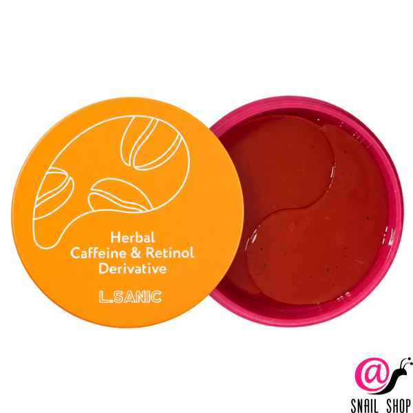 L.SANIC Гидрогелевые патчи кофеин Herbal Caffeine & Retinol Derivative Hydrogel Eye Patches