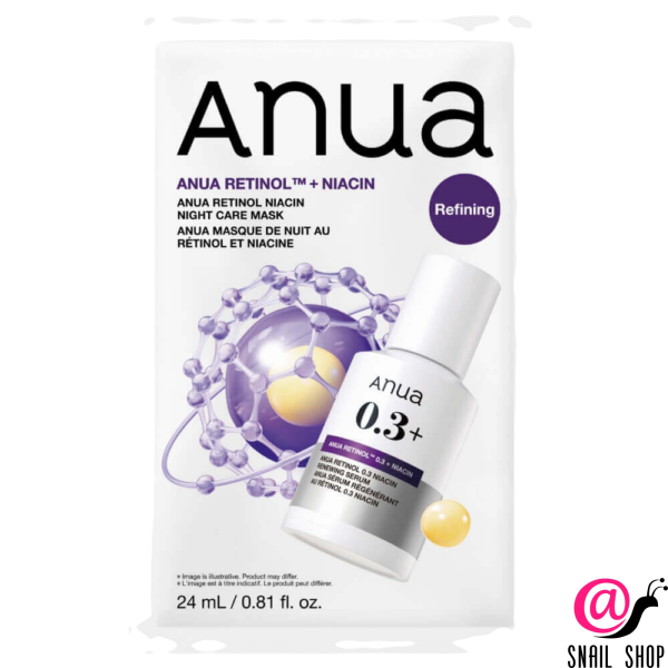 ANUA Тонизирующая тканевая маска с ретинолом и 5% ниацинамида Retinol Niacin Night Care Mask