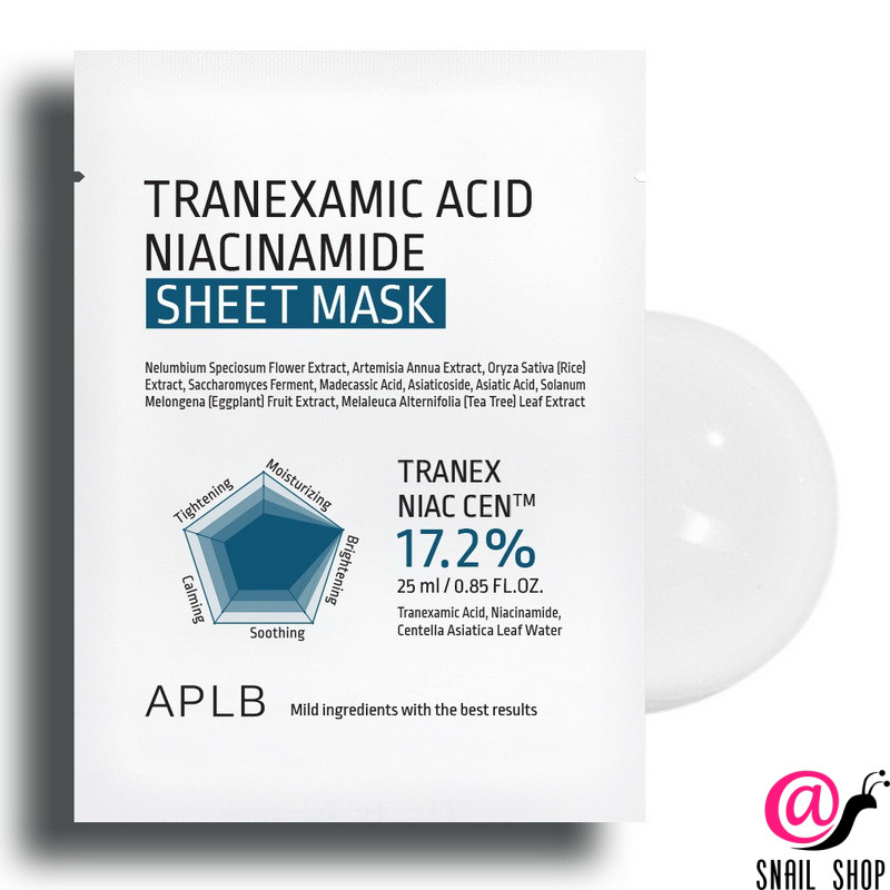 APLB Тканевая маска с транексамовой кислотой и ниацинамидом Tranexamic Acid Niacinamide Sheet Mask (ЧЗ) APLB Тканевая маска с транексамовой кислотой и ниацинамидом Tranexamic Acid Niacinamide Sheet Mask (ЧЗ)