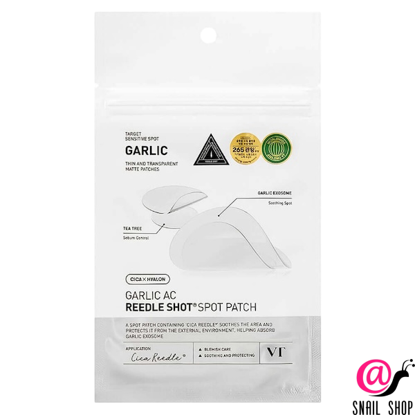 VT Cosmetics Патчи против акне с экзосомами чеснока и микроиглами Garlic Ac Reedle Shot Spot Patch